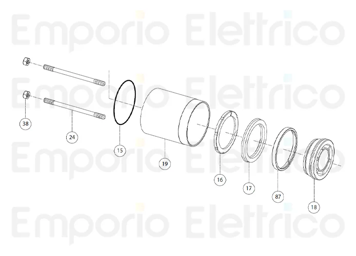 fadini 2x pièce détachée tireur m8x126 pour aproli 380 lb 38024