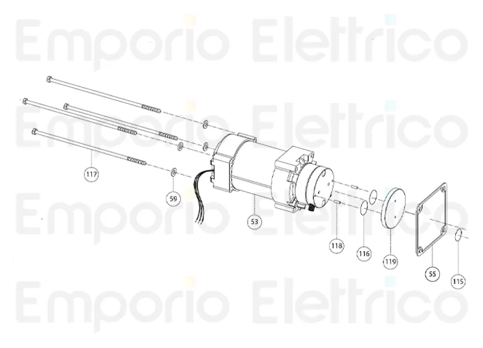 fadini 4x pièce détachée tireur m5x185 moteur/pompe pour aproli 380 lb 380117