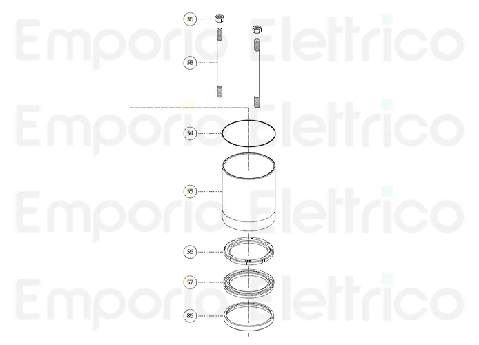 fadini 2x pièce détachée tireur m8x126 pour aproli 480 48058 2