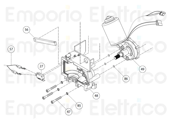 fadini pièce détachée motoréducteur 24 vdc pour bart 350 35049