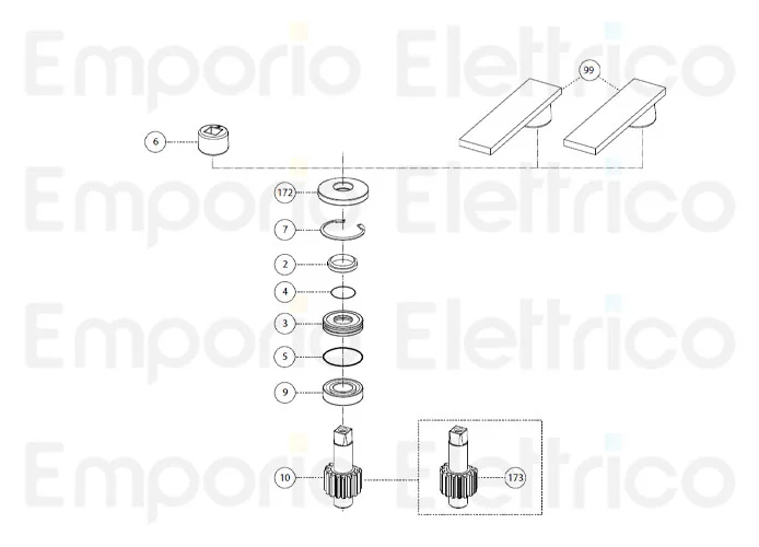 fadini pièce détachée virole avec trou carré pour combi 740 980 74006 (new 761l)