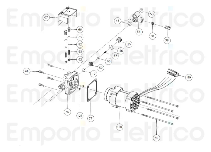fadini 2x pièce détachée tireur m5x155 moteur/pompe pour combi 740 980 74050 2