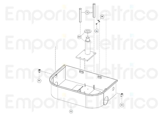 fadini pièce détachée coffrage logement vérin/centrale hysraulique pour combi 740 74092 (745l)