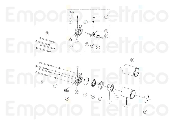fadini 4x pièce détachée vis m8x150 te pour drive 700 70245 4