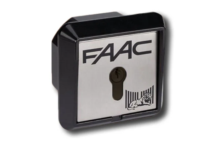 faac bouton à&nbsp;clé à&nbsp;encastrement 2 contacts + électrofrein t21 if 401017