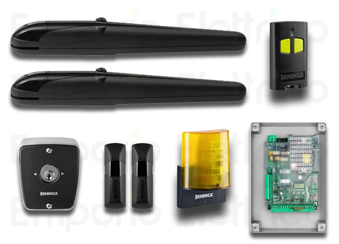beninca kit automatisme pour portails battants 24vdc kbob2124.dk+tokey 959003464