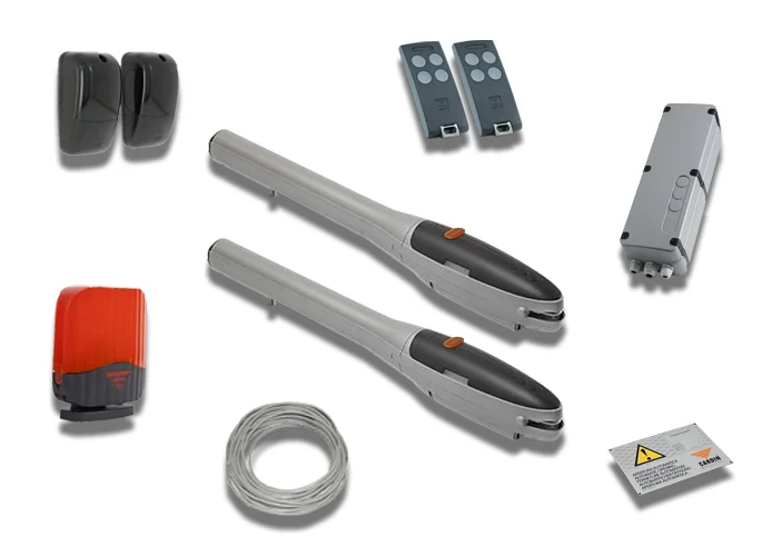 cardin kit pour portails battants avec vantail jusqu'à 2,5m (200kg) 24v kt-blegos