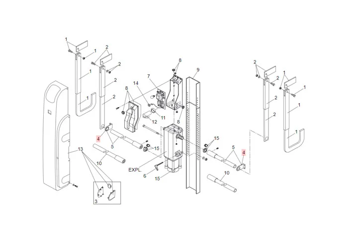 faac pièce détachée support tube de transmission 722293
