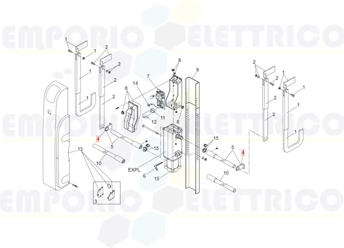faac pièce détachée support tube de transmission 722293